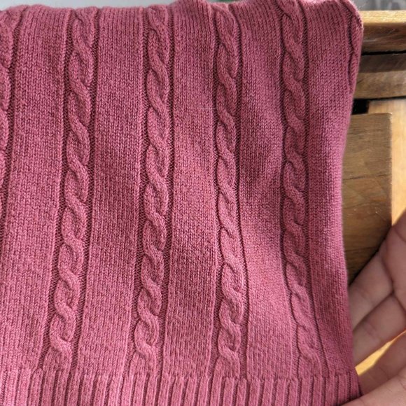 Pink Short-Sleeve Cable Knit Sweater - Picture 4 of 5